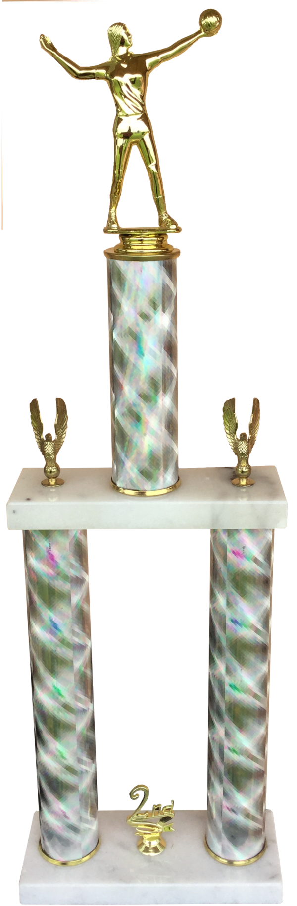 24” Double Column Trophy with Marble Base - Image 2